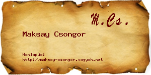 Maksay Csongor névjegykártya