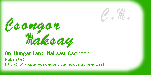 csongor maksay business card